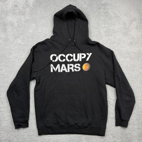 SpaceX Occupy Mars Hoodie Mens L Black Graphic Pullover SpaceX Tesla Elon Musk